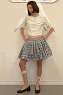 One-of-ones: Navy Checkered Queen Skirt