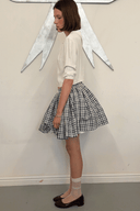 One-of-ones: Navy Checkered Queen Skirt