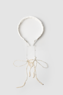 Elegant Alice Band with Bead Attachment White