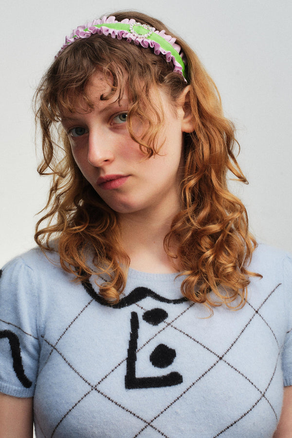 Cute Girl Alice Band Purple & Green